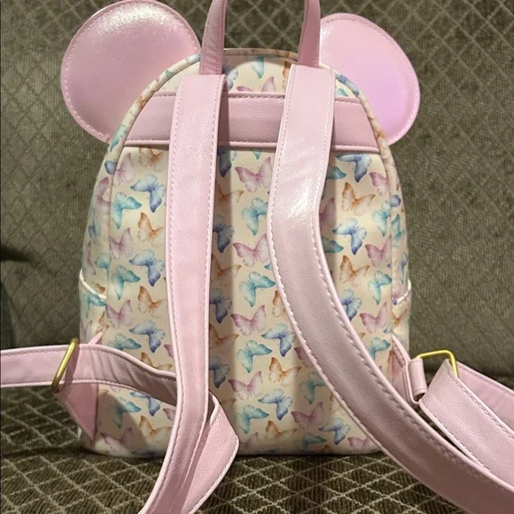 Disney Loungefly Butterfly Backpack with iridescent Pink Accents - Picture 3 of 8